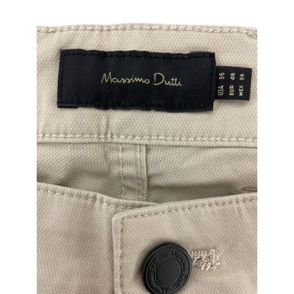 Massimo Dutti Men Denim Pants EU 46 US 36 Beige Slim Fit Trousers 0042/064 NWT - Picture 5 of 14